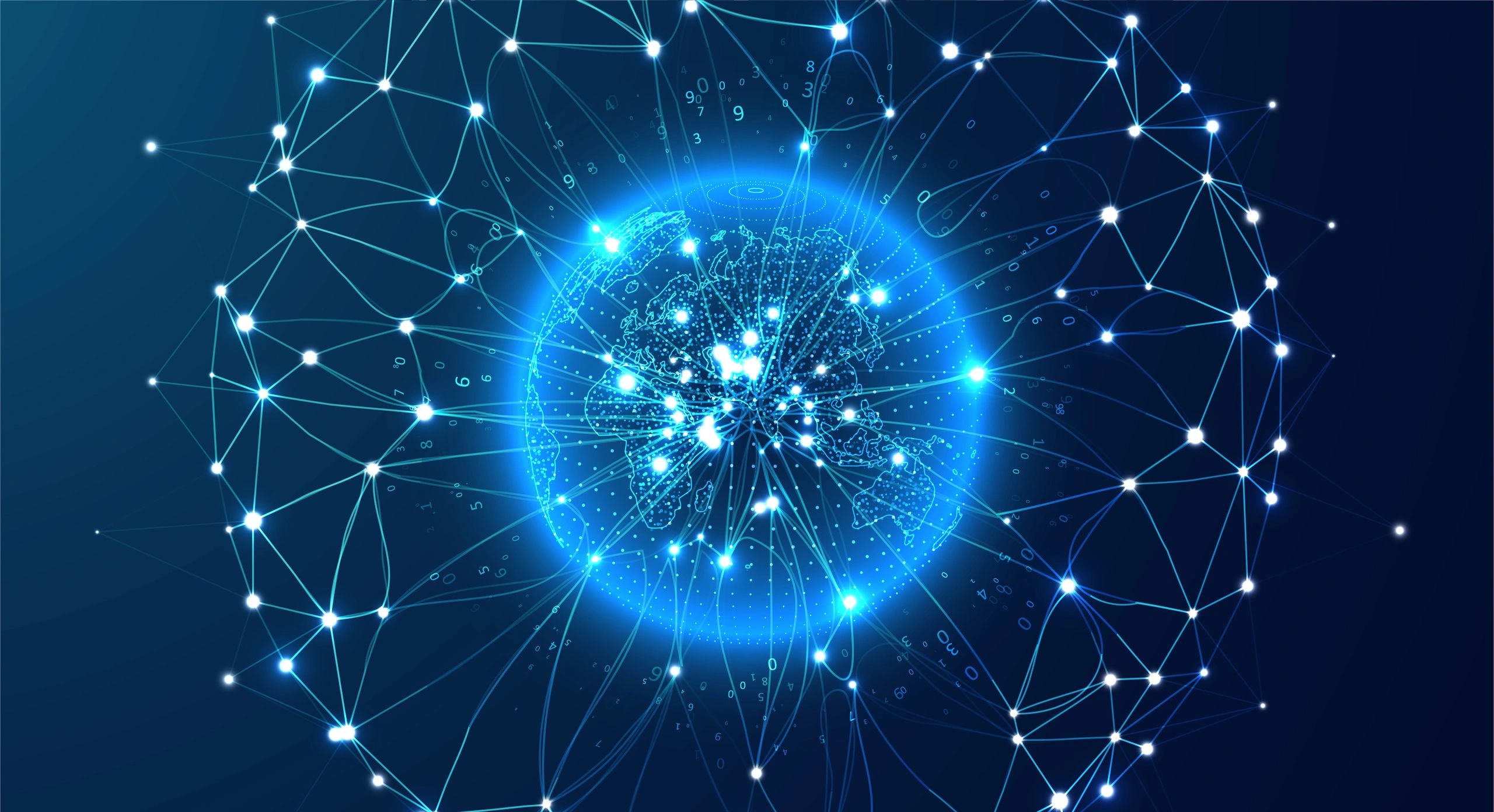 Abstract global technology network visualization
