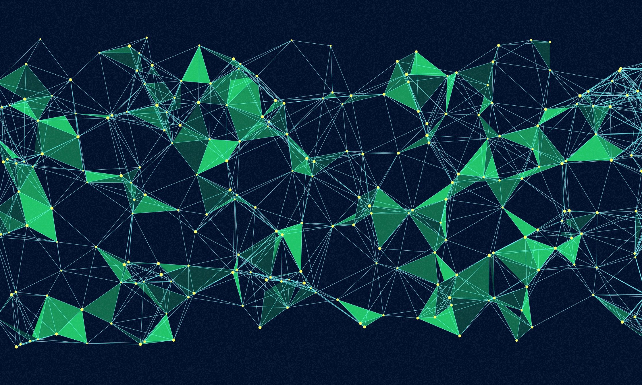 Abstract data network with connected nodes